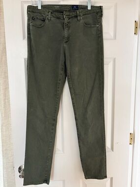 AG Olive Green Cigarette Leg Jeans